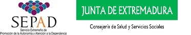 Logo del Sepad, Consejería de Salud y Servicios Sociales de la Junta de Extremadura. Ir a la página de inicio, abre en ventana nueva.