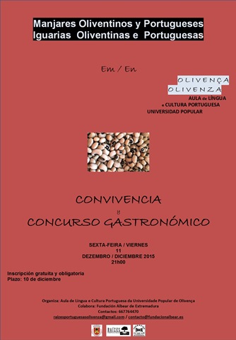 Cartel de la Convivencia y concurso gastronómico 'Manjares Oliventinos y Portugueses' - 'Iguarias Oliventinas e Portuguesas'